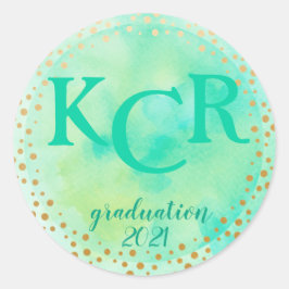 Adesivo Ano de graduação do Monograma Dodles Dourados com