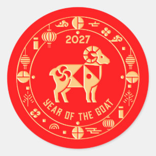 Adesivo Ano de Ouro da Cabra 2027