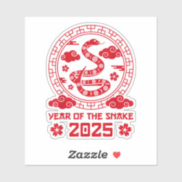 Adesivo Ano do Ano Novo Chinês em Cobra de 2025