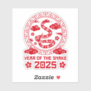 Adesivo Ano do Ano Novo Chinês em Cobra de 2025