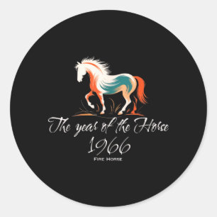 Adesivo Ano do Cavalo 1966 Cavalo de Fogo 1966 Aniversário