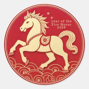 Adesivo Ano do Cavalo 2026 Ano Novo Chinês 