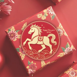 Adesivo Ano do Cavalo 2026 Ano Novo Chinês