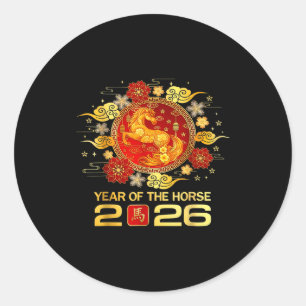 Adesivo Ano do Cavalo 2026 Ano Novo Chinês 2026 Família