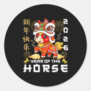 Adesivo Ano do Cavalo 2026 Ano Novo Lunar Ano Novo Chinês