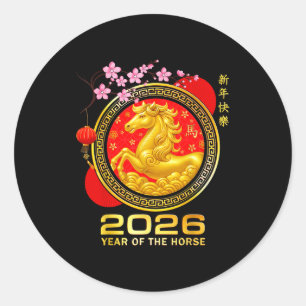 Adesivo Ano do Cavalo 2026 Ano Novo Lunar Chinês Homens
