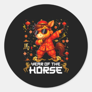 Adesivo Ano Do Cavalo Dabbing Cavalo Lunar Ano Novo Chinês