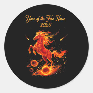 Adesivo Ano do cavalo de fogo 2026 ano novo chinês lunar