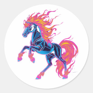Adesivo Ano do Cavalo de Fogo 2026 Majestoso Chinês
