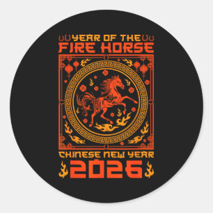 Adesivo Ano do Cavalo de Fogo Ano Novo Chinês 2026 Decoraç