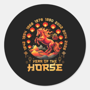 Adesivo Ano do Cavalo de Fogo Ano Novo Chinês 2026 Decoraç