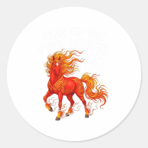 Adesivo Ano do Cavalo de Fogo Ano Novo Chinês 2026 Zodíaco
