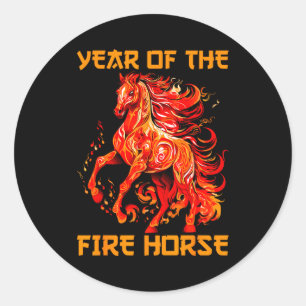 Adesivo Ano Do Cavalo De Fogo Feliz Ano Novo Lunar Chinês