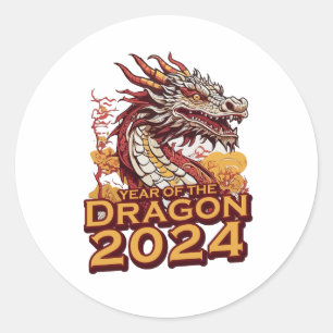 Adesivo Ano do dragão 2024 Sticker, Dragão 2024