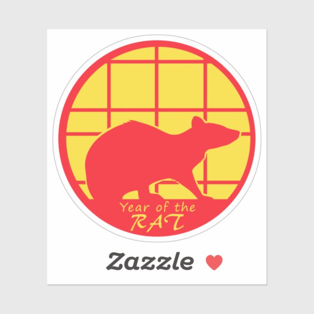 Adesivo Ano do Rato (Folha)