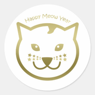 Adesivo Ano feliz do Meow - cor feita sob encomenda do