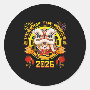 Adesivo Ano Novo 2026 Cavalo Chinês O Ano Do Cavalo