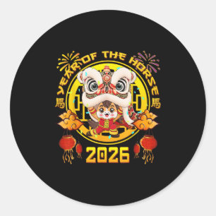 Adesivo Ano Novo 2026 Cavalo Chinês O Ano do Cavalo