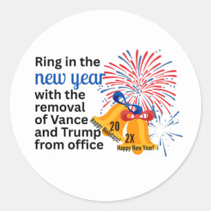 Adesivo Ano Novo Anti-Trump Impugnar Remover 2026 Político