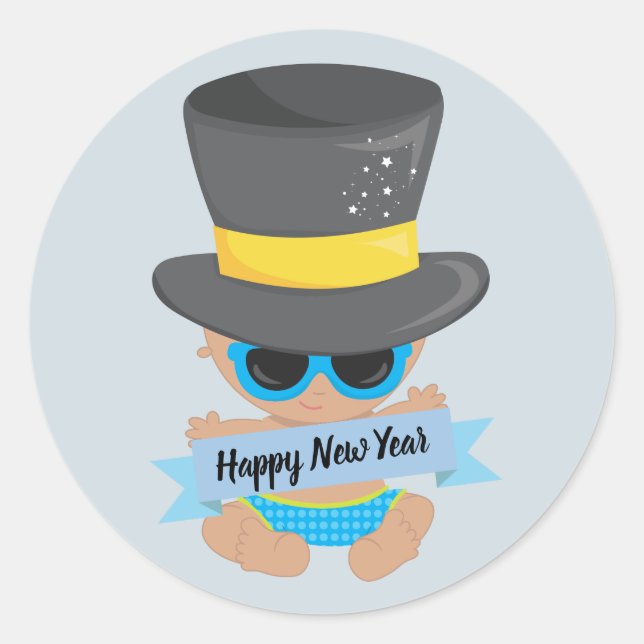 Adesivo Ano Novo Bebê com Banner (Frente)