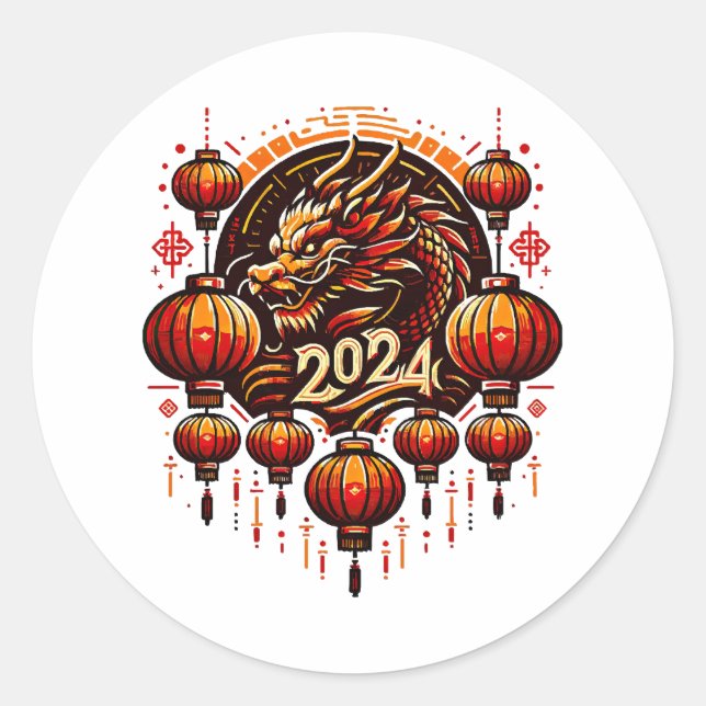 Adesivo ano novo chinês 2024 (Frente)