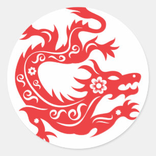 Adesivo Ano Novo Chinês 2024 do Dragão