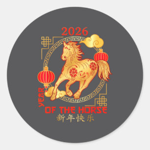 Adesivo Ano Novo Chinês 2026 Ano do Cavalo