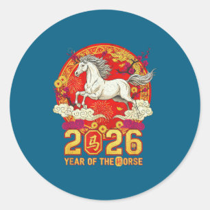 Adesivo Ano novo chinês 2026 ano do cavalo 2026 lunar