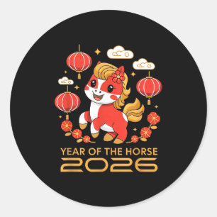 Adesivo Ano Novo Chinês 2026 Ano do Cavalo 2026 Mulheres