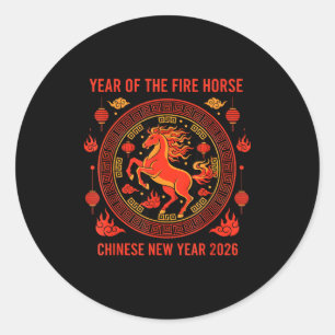 Adesivo Ano Novo Chinês 2026 Ano do Cavalo de Fogo