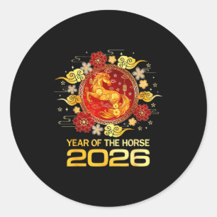Adesivo Ano Novo Chinês 2026 Ano do Cavalo Feliz Ano Novo 