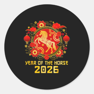Adesivo Ano Novo Chinês 2026 Ano Do Cavalo Feliz Ano Novo 
