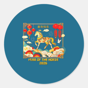 Adesivo Ano Novo Chinês 2026 Ano Novo Lunar do Cavalo