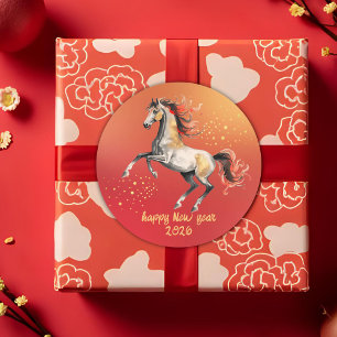 Adesivo Ano Novo Chinês 2026 Festa do Ano Novo do Cavalo