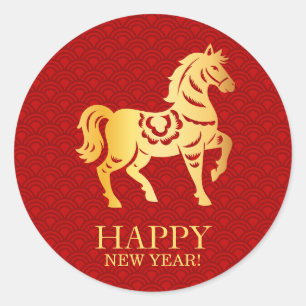 Adesivo Ano Novo Chinês do Cavalo 2026