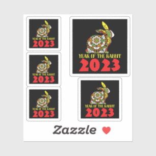 Adesivo Ano Novo Chinês do Coelho 2023