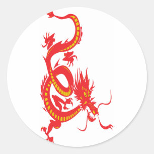 Adesivo Ano Novo Chinês do Dragão Vermelho