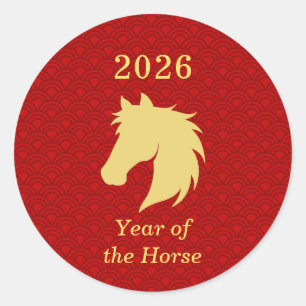 Adesivo Ano Novo Chinês do Zodíaco 2026 do Cavalo