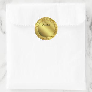 Adesivo ano novo feliz dourado