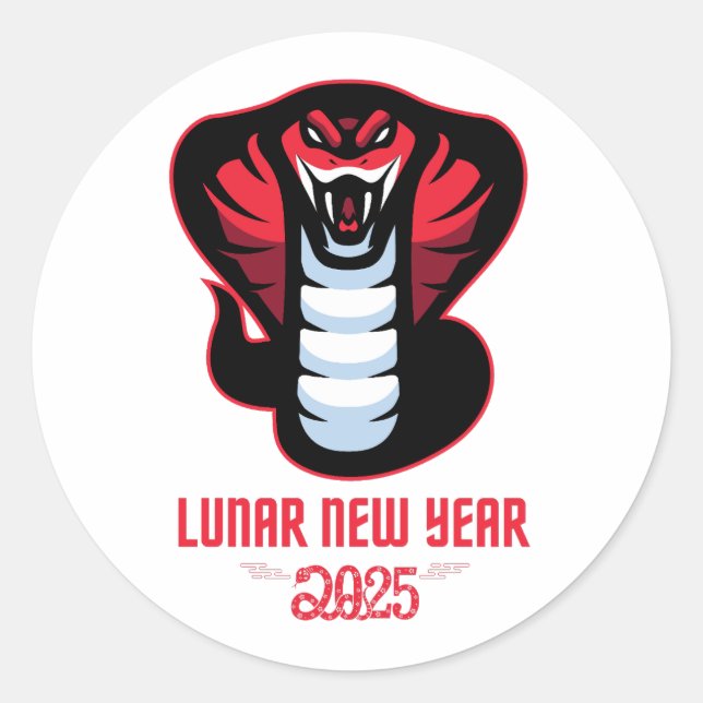 Adesivo Ano Novo Lunar 2025 Ano Da Cobra (Frente)