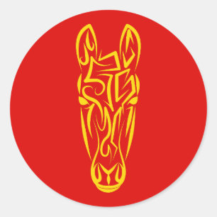 Adesivo Ano Novo Lunar Chinês do Cavalo 2026 4724 Fogo