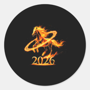 Adesivo Ano novo lunar do cavalo de fogo ouro do zodíaco 2