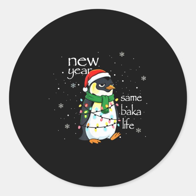 Adesivo Ano Novo Mesma Vida de Baka Pinguim Ano Novo Sarcá (Frente)