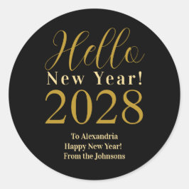 Adesivo Ano Novo Personalizado Dourado Ano Novo Ano Novo