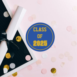 Adesivo Ano Real Azul e Dourado da Classe Escolar