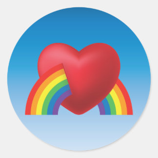 Adesivo anos 80 Retro Puffy Heart e Rainbow Sticker