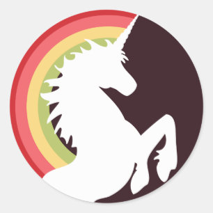 Adesivo anos 80 Retro Unicorn e Rainbow Stickers