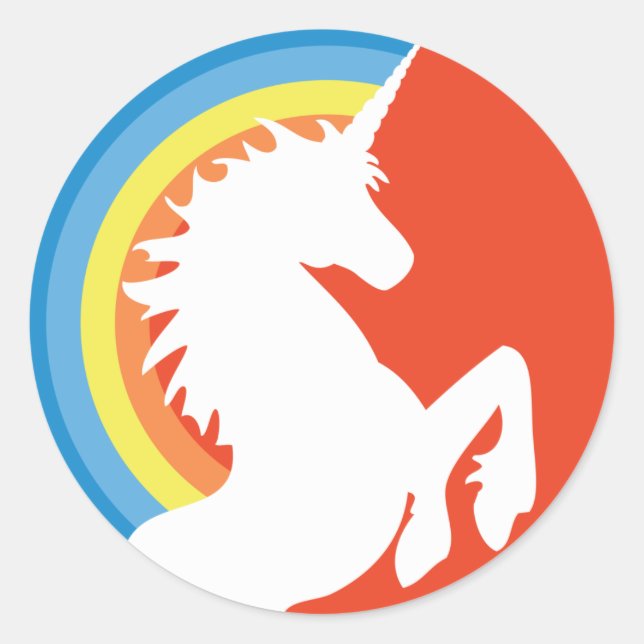 Adesivo anos 80 Retro Unicorn e Rainbow Stickers (Frente)