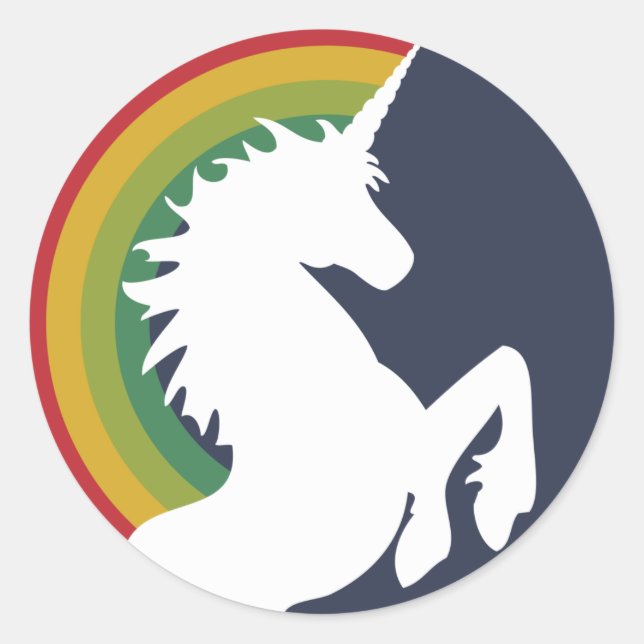 Adesivo anos 80 Retro Unicorn e Rainbow Stickers (Frente)