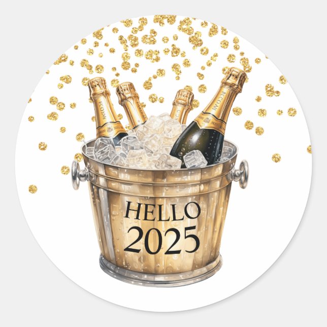 Adesivo Anos novos Party Hello 2025 (Frente)